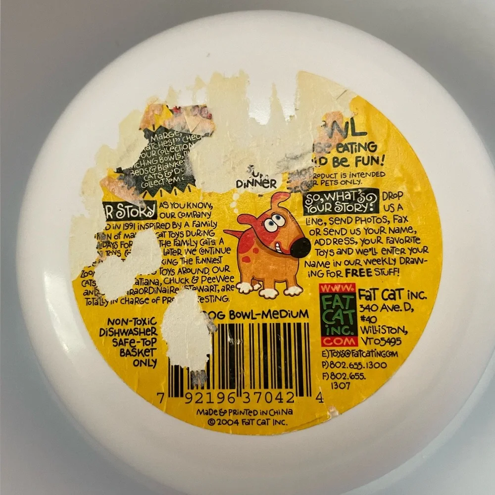 Fat Cat Inc. Doggy Hoots Pet Dog Cat Bowl Medium